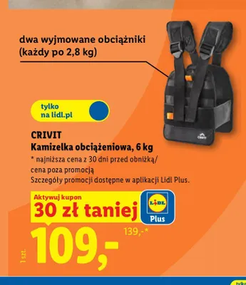 Kamizelka obciążeniowa Crivit promocja w Lidl