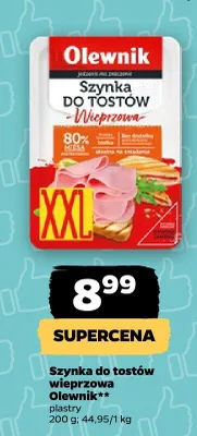 Szynka do tostów wieprzowa plastry promocja w Netto