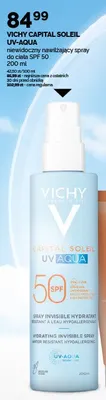 Niewidoczny nawilżający spray do ciała SPF 50 VICHY CAPITAL SOLEIL UV-AQUA promocja w Ziko Dermo