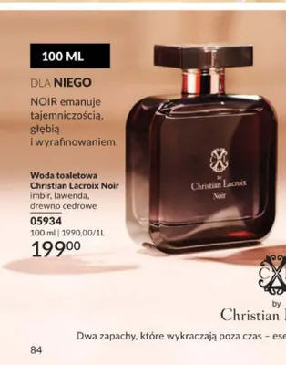 Woda toaletowa Christian Lacroix Noir promocja w AVON