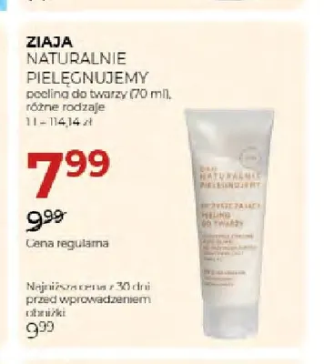 Peeling do twarzy Naturalnie Pielęgnujemy Ziaja promocja w Drogerie Jawa