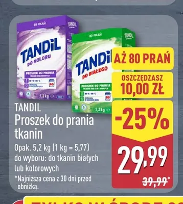 Proszek do prania tkanin do tkanin kolorowych Tandil promocja w Aldi