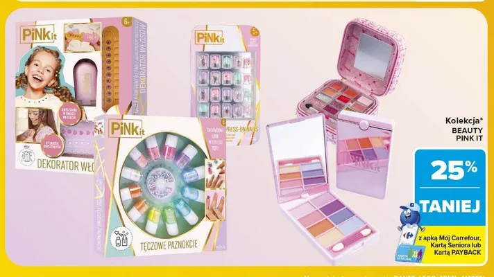 Tęczowe paznokcie Pinkit promocja w Carrefour