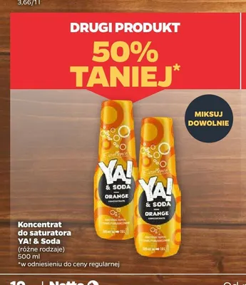 Koncentrat do saturatora YA! & Soda Orange promocja w Netto