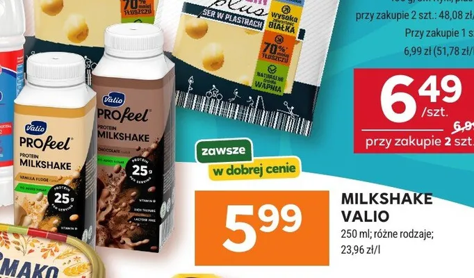 Milkshake proteinowy Valio Profeel Vanilla Fudge promocja w Stokrotka