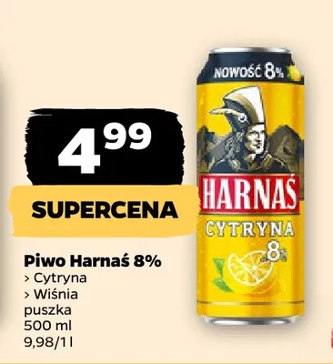 Piwo Harnaś Wiśnia 8% promocja w Netto