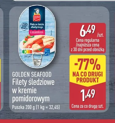 Filety śledziowe w kremie pomidorowym Golden Seafood promocja w Aldi