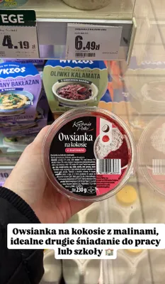 Owsianka na kokosie z malinami promocja w Intermarche