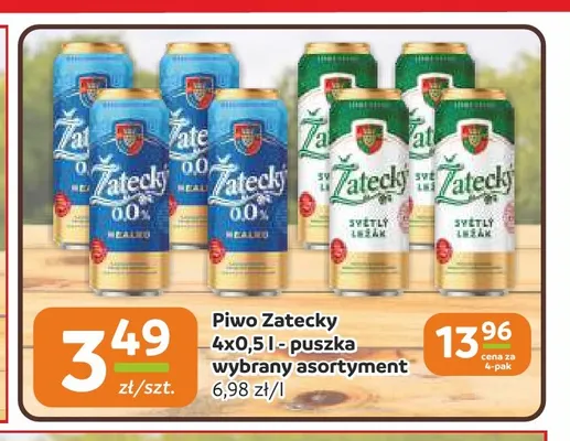 Piwo Zatecky Svetly Lezak 4-pak promocja w Gama