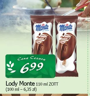 Lody Monte Zott promocja w CEZAR Delikatesy