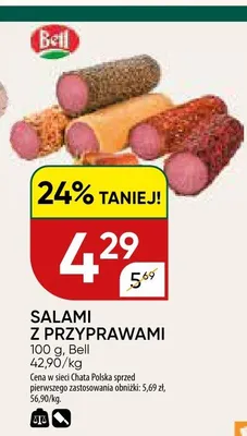 Salami z przyprawami Bell promocja w Chata Polska