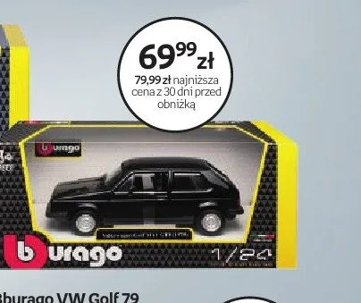 Samochodzik Bburago VW Golf 79 Black 1:24 promocja w Dzień Dziecka