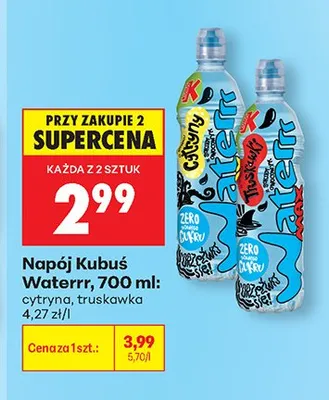 Napój Kubuś Waterrr cytryna 700ml promocja w Biedronka