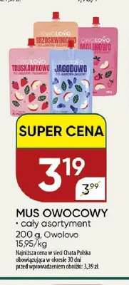 Mus jabłkowo-porzeczkowy Owolovo promocja w Chata Polska