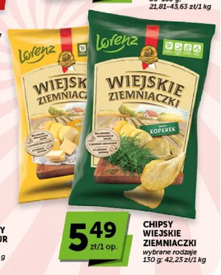 Chipsy Wiejskie Ziemniaczki Koperek Lorenz promocja w Groszek