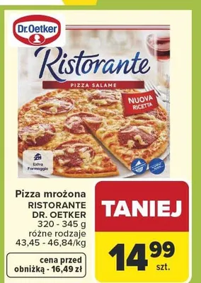 Pizza mrożona Ristorante różne rodzaje promocja w Carrefour