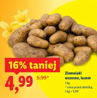 Ziemniaki wczesne, luzem promocja w Lidl
