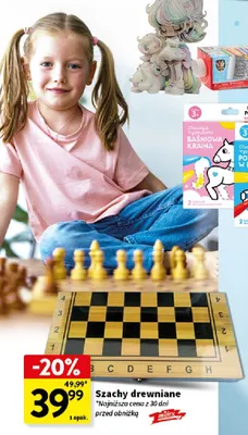 Szachy drewniane Midex promocja w Intermarche