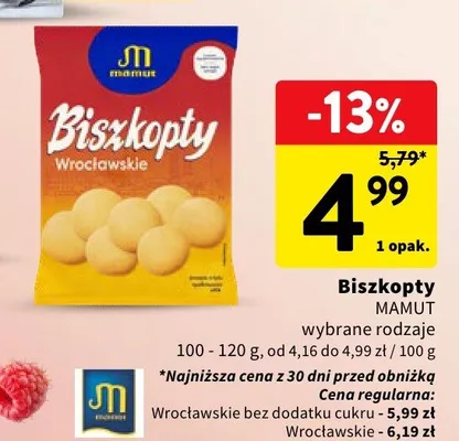 Biszkopty Wrocławskie Mamut promocja w Intermarche