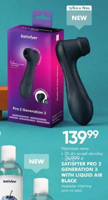 Masażer intymny Satisfyer Pro 2 Generation 3 with Liquid Air Black promocja w Super-Pharm