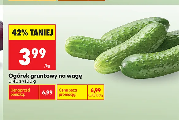 Ogórki gruntowe promocja w Biedronka