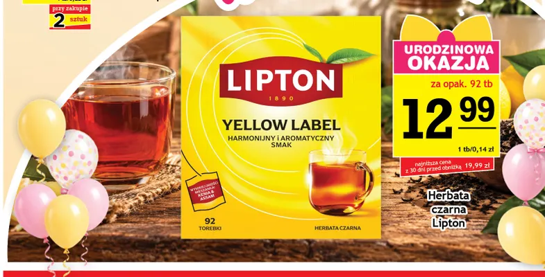 Herbata czarna Lipton Yellow Label promocja w Gram Market