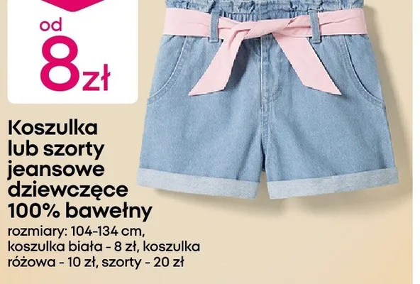 Szorty jeansowe dziewczęce 100% bawełny promocja w Pepco