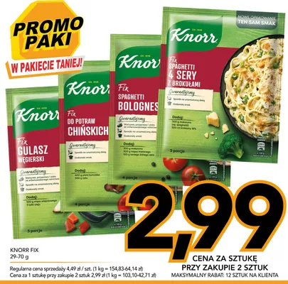 Fix Spaghetti Bolognese Knorr promocja w Kupiec