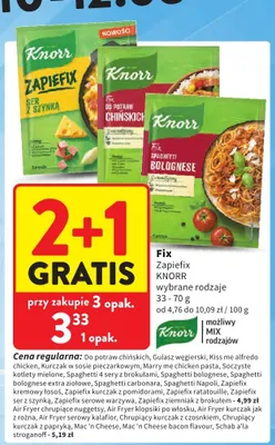 Fix Knorr Spaghetti Bolognese promocja w Intermarche