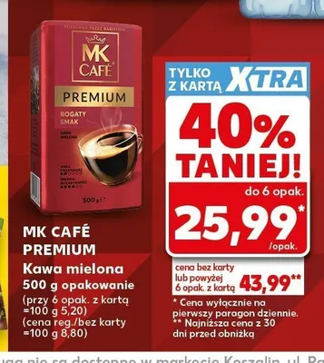 Kawa mielona MK Café Premium promocja w Kaufland