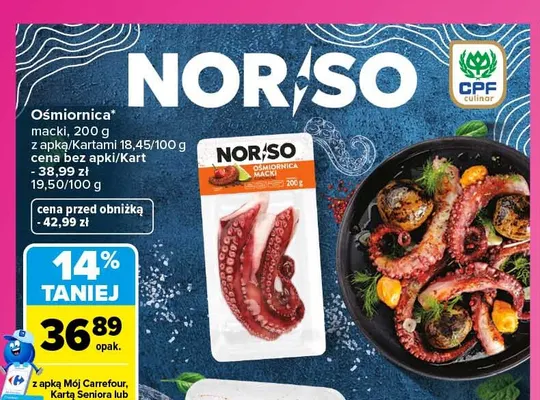 Ośmiornica macki Nor/so promocja w Carrefour