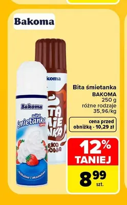 Bita śmietana Bakoma promocja w Carrefour Market