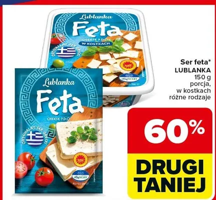 Ser feta w kostkach Lublanka promocja w Carrefour Market