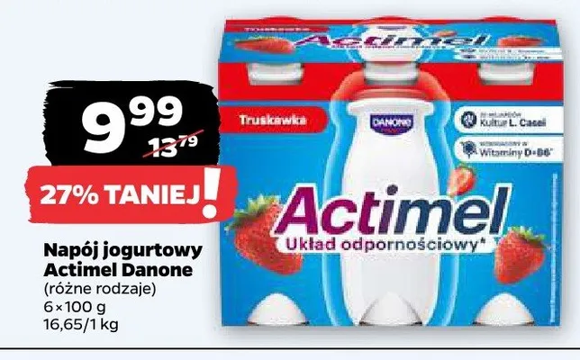 Napój jogurtowy Actimel Danone promocja w Netto