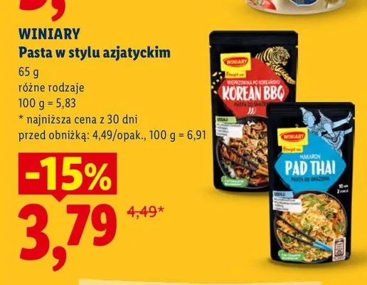 Pasta w stylu azjatyckim Winiary promocja w Lidl