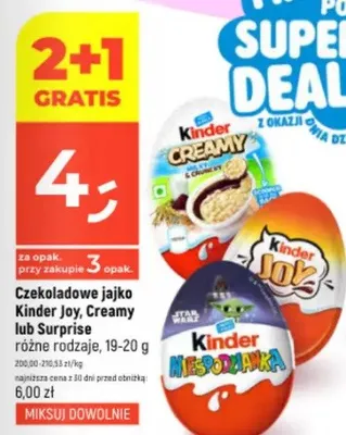 Czekoladowe jajko Kinder Surprise 19-20g promocja w Dealz