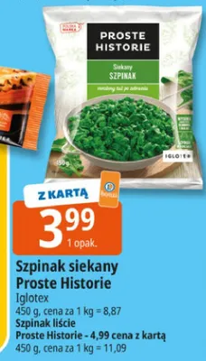 Szpinak siekany Szpinak liście promocja w Leclerc