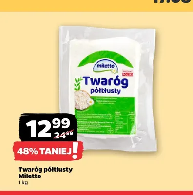 Twaróg półtłusty Miletto promocja w Netto