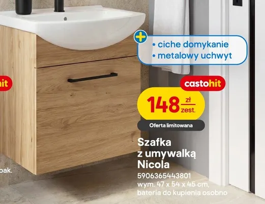 Szafka z umywalką Nicola promocja w Castorama