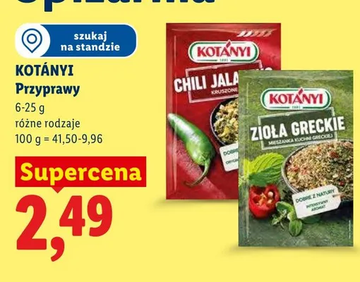 Przyprawa Zioła Greckie Kotányi promocja w Lidl