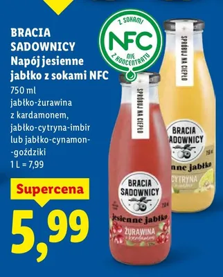 Napój jesienne jabłko z sokami NFC jabłko-cynamon-goździki promocja w Lidl