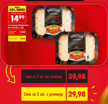 Lasagne bolognese Donatello promocja w Biedronka