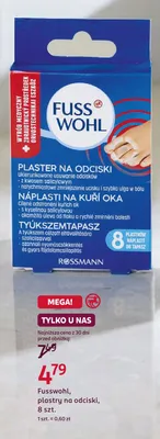 Plastry na odciski Fusswohl promocja w Rossmann