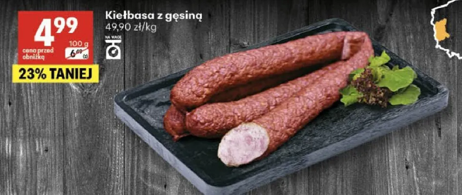 Kiełbasa z gęsiną promocja w Delikatesy Centrum
