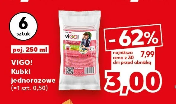 Kubki jednorazowe Vigo! promocja w Kaufland