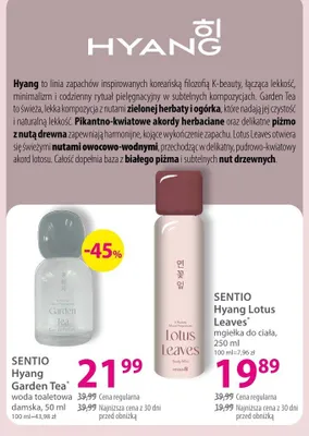 Mgiełka do ciała SENTIO Hyang Lotus Leaves promocja w Hebe