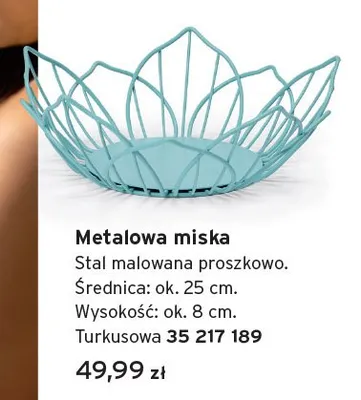 Metalowa miska stal malowana proszkowo średnica ok. 25cm wysokość ok. 8cm turkusowa promocja w Tchibo