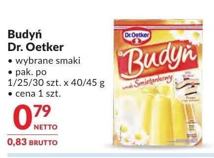 Budyń Dr. Oetker wybrane smaki promocja w Makro