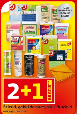 Ścierki, gąbki do naczyń lub druciaiki myjsuj dowolnie promocja w Auchan