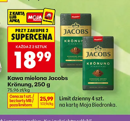 Kawa mielona Jacobs Krönung promocja w Biedronka